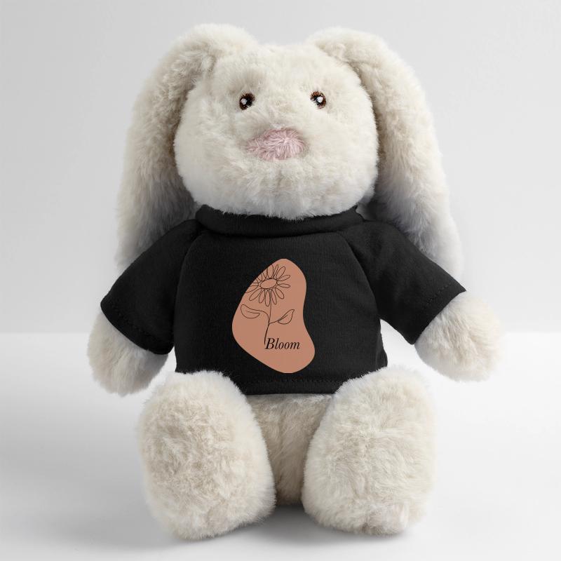 Floraison – Fleur d’art au trait Lapin en peluche recyclé MiniFeet® Crème
