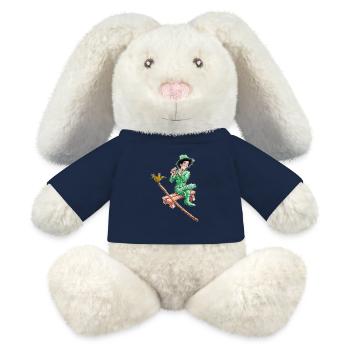 the green vagabond playing the Flute - MiniFeet® RecycelHase® Bunny Cream - french navy - Front