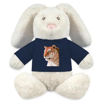 Floraler Tiger mit Blumen Kopfschmuck Ai-Art - MiniFeet® RecycelHase® Creme - French Navy - Vorne
