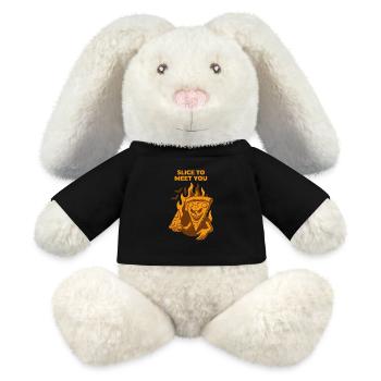 Devilish Pizza - Slice to meet you - MiniFeet® RecycelHase® Bunny Cream - black - Front