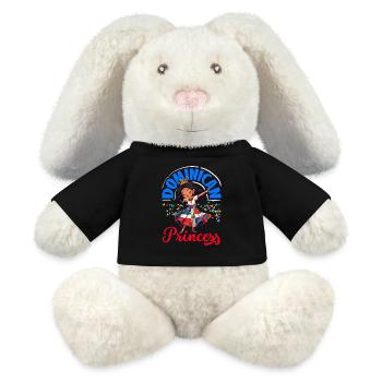 Drapeau de la République dominicaine Dom Rep Pride - Lapin en peluche recyclé MiniFeet® Crème - noir - Devant