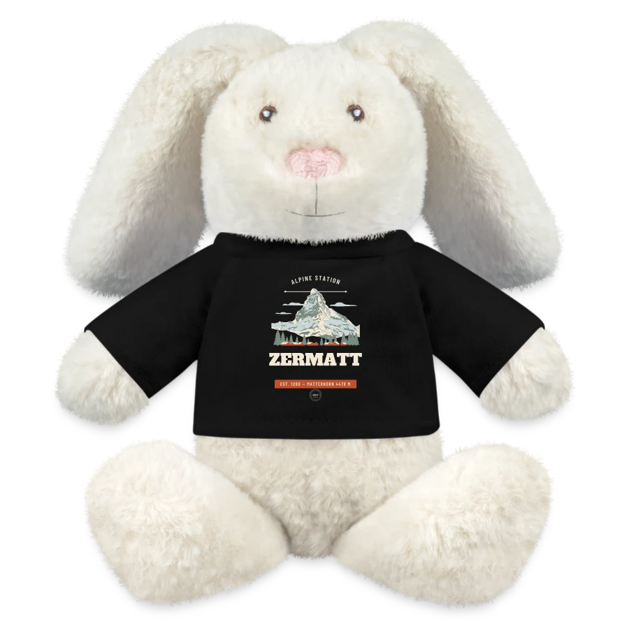 Zermatt badge on a minifeet® recycelhase® bunny cream, black