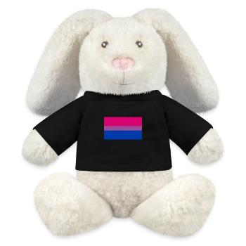 Bisexuelle Flagge - MiniFeet® RecycelHase® Creme - Schwarz - Vorne