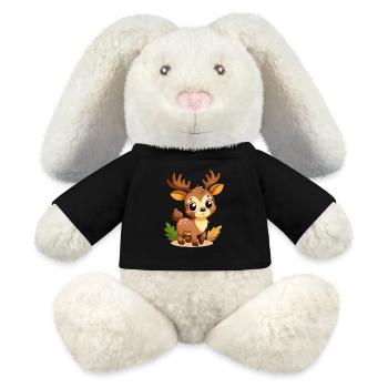 Mignon bébé orignal - Lapin en peluche recyclé MiniFeet® Crème - noir - Devant