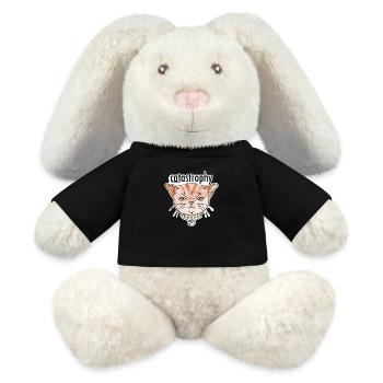catastrophy / Cat / Cat / Chaos / Animal - MiniFeet® RecycelHase® Bunny Cream - black - Front