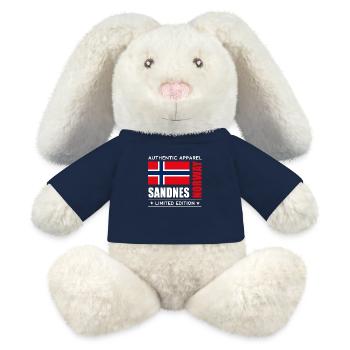 Sandnes (en anglais seulement) - Lapin en peluche recyclé MiniFeet® Crème - bleu marine - Devant
