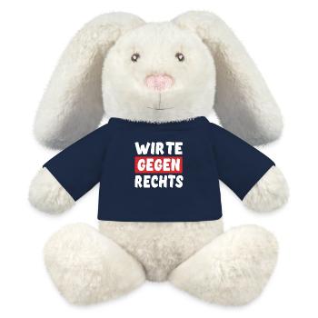 Wirte Gegen Rechts - Rechts Nein Danke - MiniFeet® RecycelHase® Creme - French Navy - Vorne