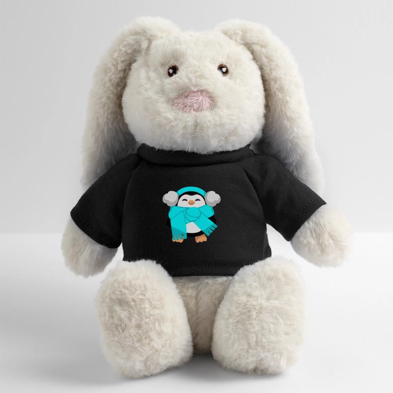 Pingouin Lapin en peluche recyclé MiniFeet® Crème