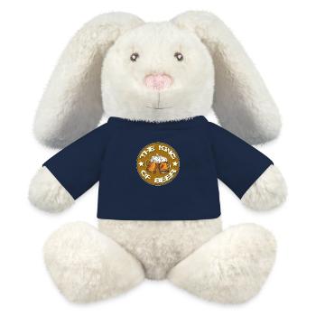 T-shirt Le Roi de la Bière - Lapin en peluche recyclé MiniFeet® Crème - bleu marine - Devant