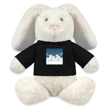 Jouer aux ours polaires construire un igloo - dessin animé d’hiver - Lapin en peluche recyclé MiniFeet® Crème - noir - Devant