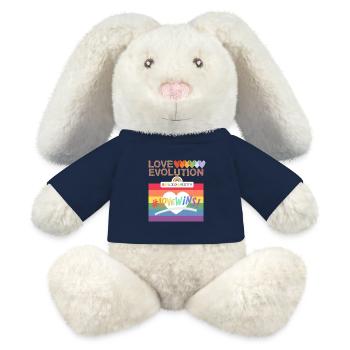 LOVE EVOLUTION - Lapin en peluche recyclé MiniFeet® Crème - bleu marine - Devant
