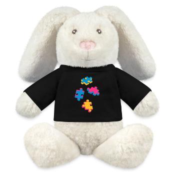 four puzzle pieces - MiniFeet® RecycelHase® Bunny Cream - black - Front