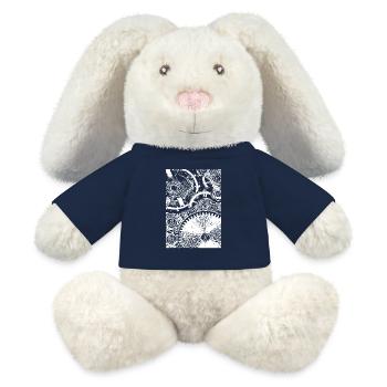 Zahnrad Clockwork Muster - MiniFeet® RecycelHase® Creme - French Navy - Vorne