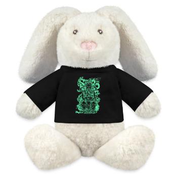 Figure de Bouddha - Lapin en peluche recyclé MiniFeet® Crème - noir - Devant