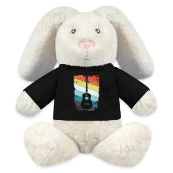 Guitare - Lapin en peluche recyclé MiniFeet® Crème - noir - Devant