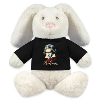 Beethoven (dark) - MiniFeet® RecycelHase® Bunny Cream - black - Front
