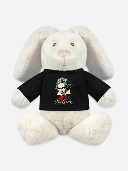 Beethoven (dunkel) - MiniFeet® RecycelHase® Creme - Schwarz