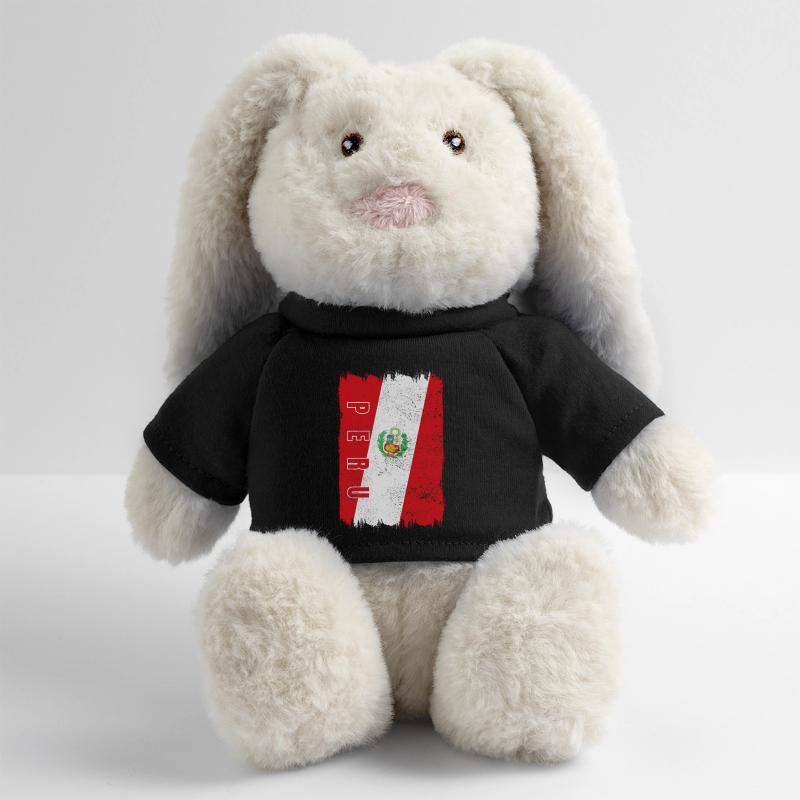 Drapeau du Pérou Lapin en peluche recyclé MiniFeet® Crème