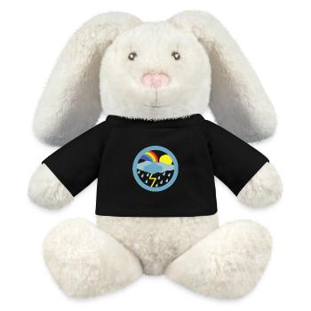 Après la pluie vient le soleil - Lapin en peluche recyclé MiniFeet® Crème - noir - Devant