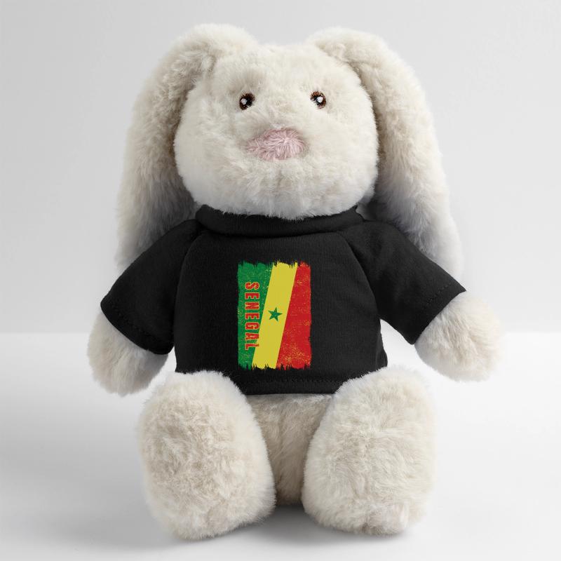 Drapeau du Sénégal Lapin en peluche recyclé MiniFeet® Crème