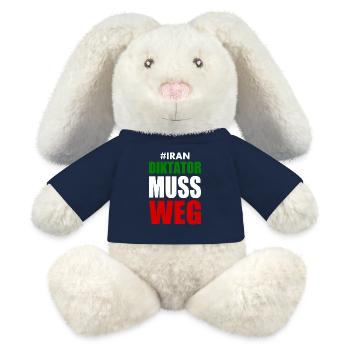 diktator muss weg iran - MiniFeet® RecycelHase® Creme - French Navy - Vorne