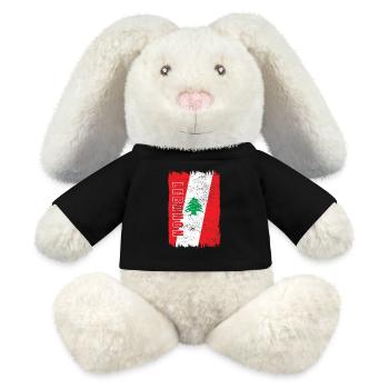 Libanon Vintage Flagge - MiniFeet® RecycelHase® Creme - Schwarz - Vorne