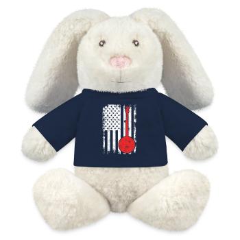 USA Patriotischer Banjospieler - MiniFeet® RecycelHase® Creme - French Navy - Vorne