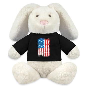 4. Juli USA Flöte - MiniFeet® RecycelHase® Creme - Schwarz - Vorne