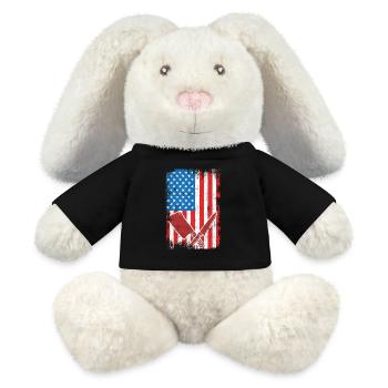 US Flagge Schlachter - MiniFeet® RecycelHase® Creme - Schwarz - Vorne