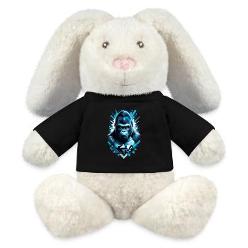gorille avec chaine en or - Lapin en peluche recyclé MiniFeet® Crème - noir - Devant