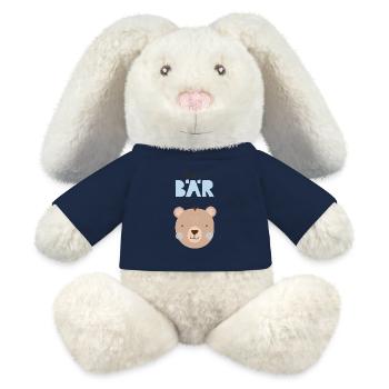Little Bear Light Blue Boy Nursery Birthday - MiniFeet® RecycelHase® Bunny Cream - french navy - Front