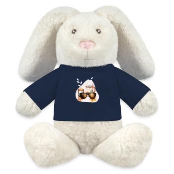 Autumn Vibes, decorative motifs (English version) - MiniFeet® RecycelHase® Bunny Cream - french navy - Front