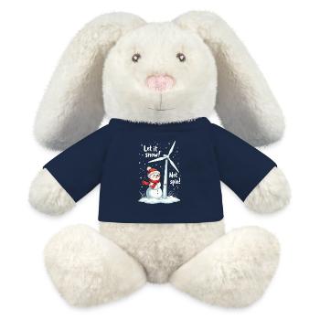 Stopp Windräder - Lasst es schneien, nicht drehen - MiniFeet® RecycelHase® Creme - French Navy - Vorne