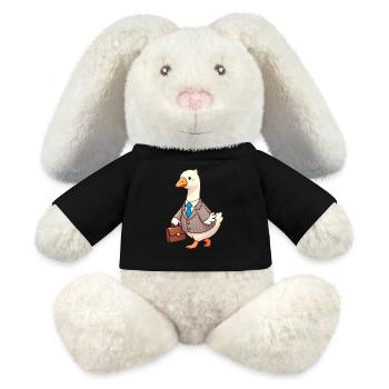 Oie sérieuse dans la conception de costume d’affaires - Lapin en peluche recyclé MiniFeet® Crème - noir - Devant