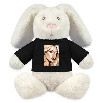 Blonde beautiful woman blonde - MiniFeet® RecycelHase® Bunny Cream - black - Front