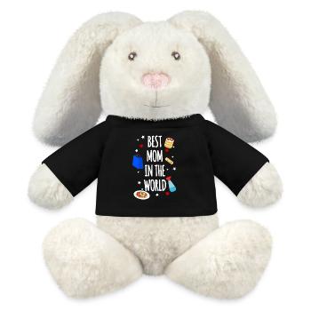Meilleure maman - Lapin en peluche recyclé MiniFeet® Crème - noir - Devant