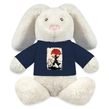 Japan vintage samurai - MiniFeet® RecycelHase® Bunny Cream - french navy - Front
