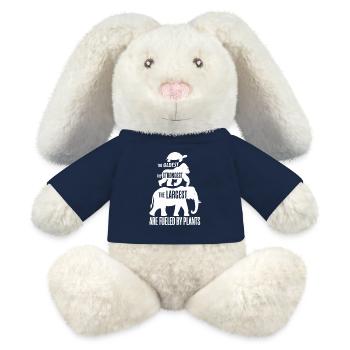 Déclaration végétalienne Le plus vieux Le plus fort Le - Lapin en peluche recyclé MiniFeet® Crème - bleu marine - Devant