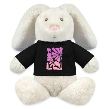 Flower power pink gradient - MiniFeet® RecycelHase® Bunny Cream - black - Front