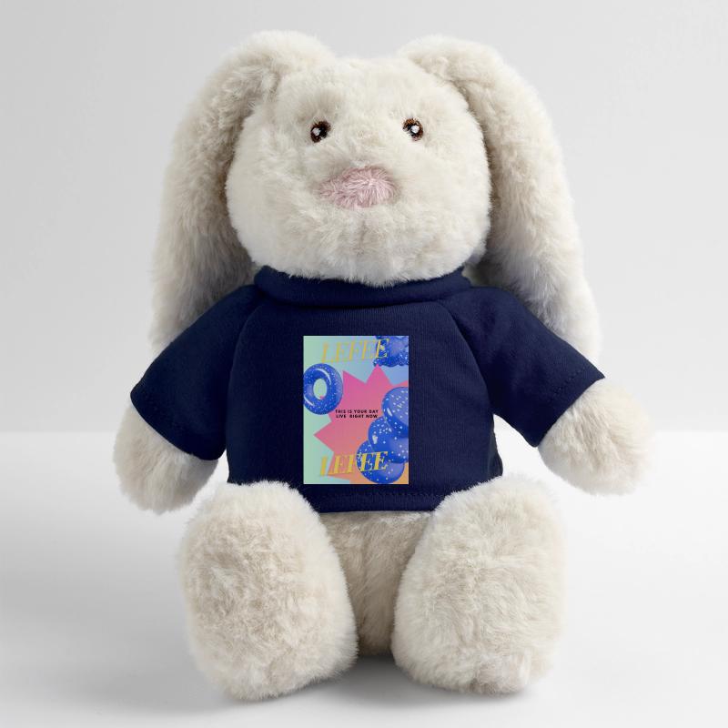 Vis ta journée – Explosion colorée de ballons Lapin en peluche recyclé MiniFeet® Crème