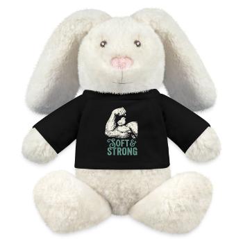 Fort et doux - Lapin en peluche recyclé MiniFeet® Crème - noir - Devant