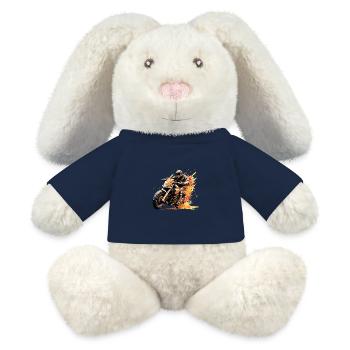 Résumé de compétition de course de moto à vitesse rapide - Lapin en peluche recyclé MiniFeet® Crème - bleu marine - Devant