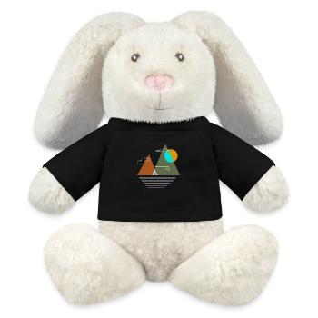 Camping in den Bergen - MiniFeet® RecycelHase® Creme - Schwarz - Vorne