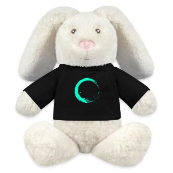 Circle brush design turquoise - MiniFeet® RecycelHase® Bunny Cream - black - Front