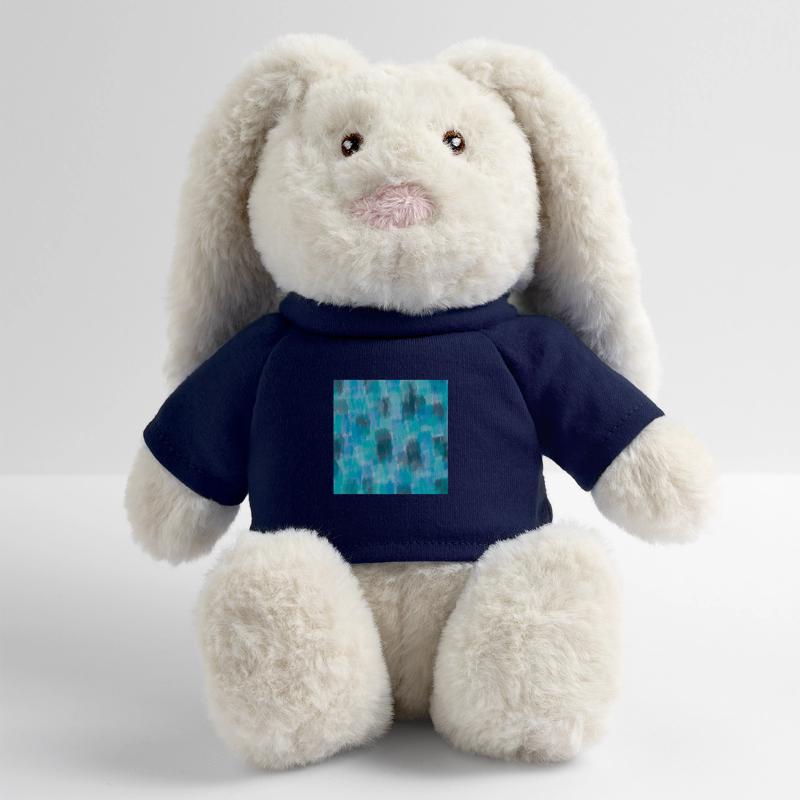 Vignette abstraite Impression vert Arrière-plan Cool Present Lapin en peluche recyclé MiniFeet® Crème