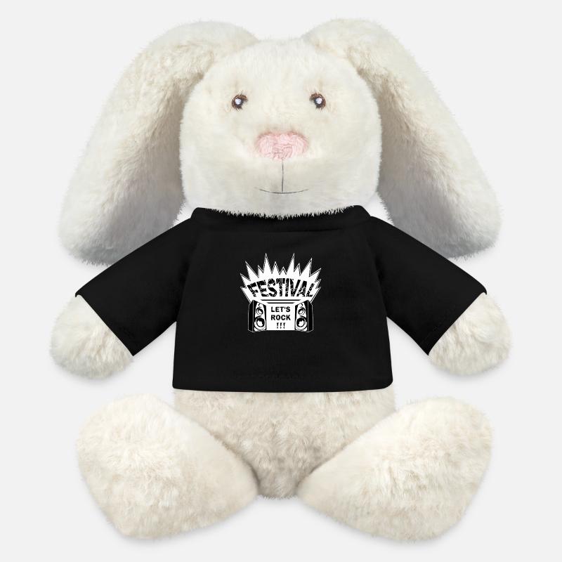 Festival - let's rock!!! - MiniFeet® RecycelHase® Bunny Cream - black