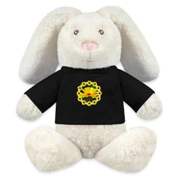 gelbe Ringelblume Sonnenblumen Margeriten Blume - MiniFeet® RecycelHase® Creme - Schwarz - Vorne