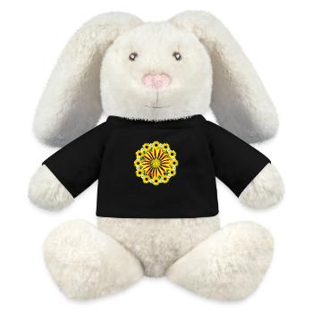 Gazania Blossom Sunflower Marguerites Gazanie - MiniFeet® RecycelHase® Bunny Cream - black - Front
