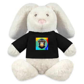 Schimpansen-Karikatur - MiniFeet® RecycelHase® Creme - Schwarz - Vorne
