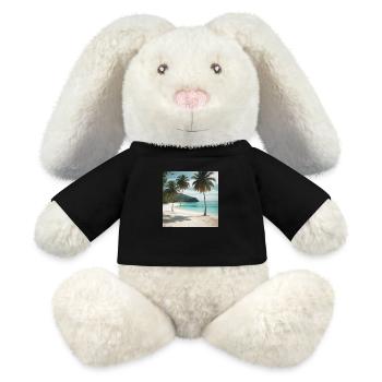 L’île des rêves - Lapin en peluche recyclé MiniFeet® Crème - noir - Devant